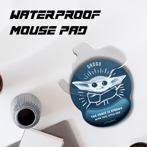 WONDEE Mandalorian Baby Yoda Ergonomiczna podkładka pod mysz Grogu, antypoślizgowa podkładka pod nadgarstek, podkładka Star Wars (oficjalna pieczęć)