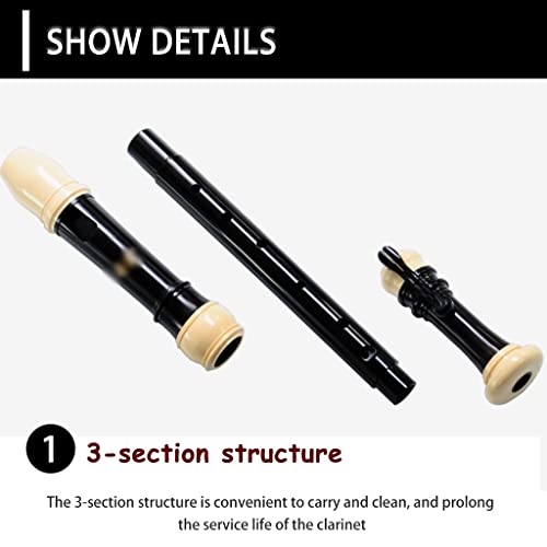 Profi Blockflöte Set 8-Loch Barock Stil mit Aufbewahrungstasche 3-teiliges Blasinstrument inklusive Reinigungsstab und Lanyard