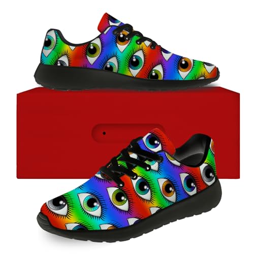 Funny Eyeball Print Tennis Sneakers for Women Men Lightweight Comfort Running Walking Shoes Gifts for Girlfriend Boyfriend Dad Mom2