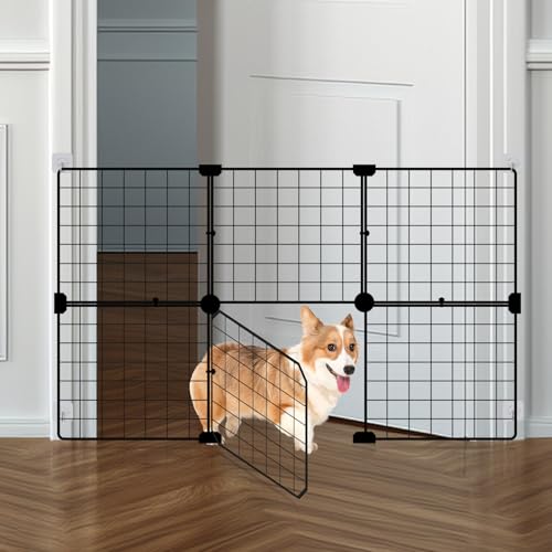 SzxingFo Treppentore, Haustiertore, Hundetore, Drahttore, Hundezäune, tragbare Hundegehege für kleine Hunde mit Gitter (90 x 60 cm) (sechs Stück)
