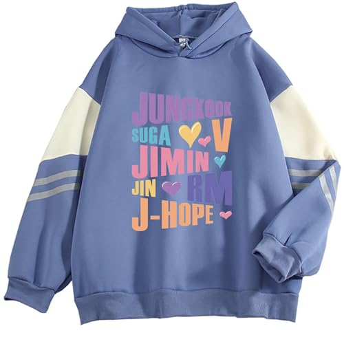 Women Hoodie Love Yourself Hoodie SUGA Jimin Jungkook V Rap J-Hope Jin Hoodies Sweatshirts Blue