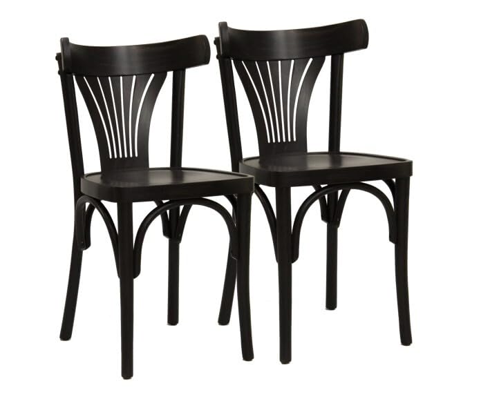 METRO Professional Chaises Lyra, Style Bistrot en Bois de Hêtre, wengé, Lot de 2, 80 x 44 x 49 cm