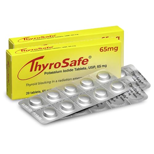 ThyroSafe 65mg Potassium Iodide Tablets (40 Pack) - Protects Your Thyroid from Nuclear Radiation Exposure