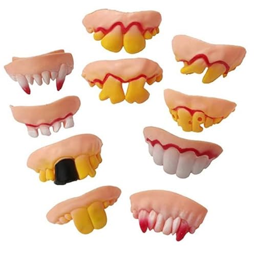 Losuya 10 stücke Halloween Dämon Zähne Lustige Bob Zähne Gefälschte Zähne für Halloween Maskerade Kostüm Party Favors Cover