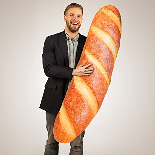Bread Pillow Funny Pillows Giant Bread Pillow Bread Body Pillow 3D Simulation Bread Shape Pillow Loaf of Bread Pillow Soft Butter Toast Bread Food Cushion for Christmas Sleeping Decor (47.24 Inches)