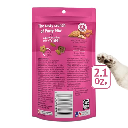 Friskies Purina Party Mix California Crunch Cat Treats, (10) 2.1 oz Pouch - image 7