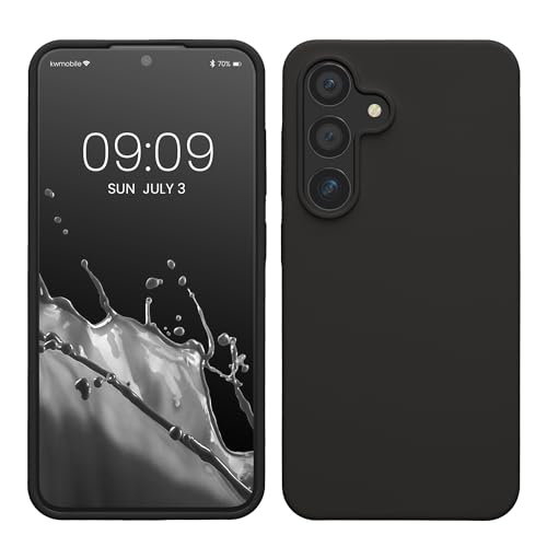 kwmobile Carcasa para Samsung Galaxy S24 Funda - Case TPU Silicona para Smartphone - Suave Protector antigolpes para móvil - Apto Carga inalámbrica - Gris Oscuro