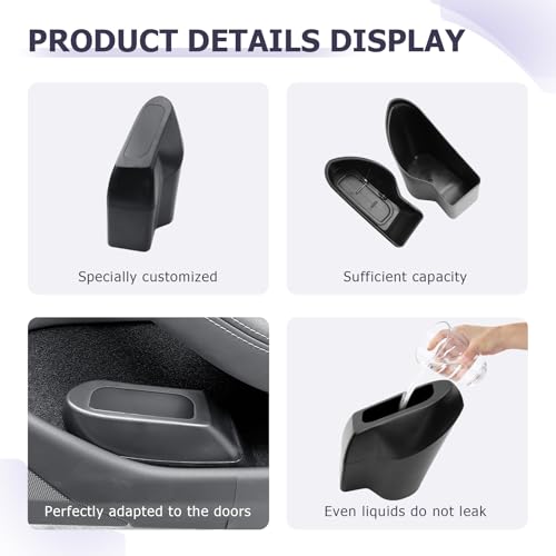 Image of LUWU Car Trash Can Compatible with 2018-2025 Tesla Model3 & ModelY Interior Accessories with Lid Portable Mini Trash Bin Leak-proof (Right)