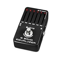 JOYO 6 Band EQ pedal, Each band provides a range of ±18dB to help you find your favorite tone. Includes the frequency bands: 100Hz, 200Hz, 400Hz, 800Hz, 1.6kHz and 3.2kHz. A really under appreciated way to shape your guitar signal, Highs can be boost...