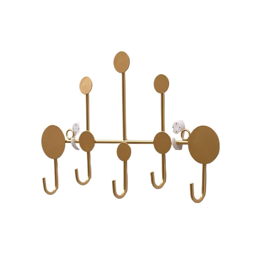 YQINQIN83B Coat Hangers Creative Coat Rack Wall Mount Entryway Metal Hat for Hanging, Jacket, Clothes for Bedroom(Gold,Small)