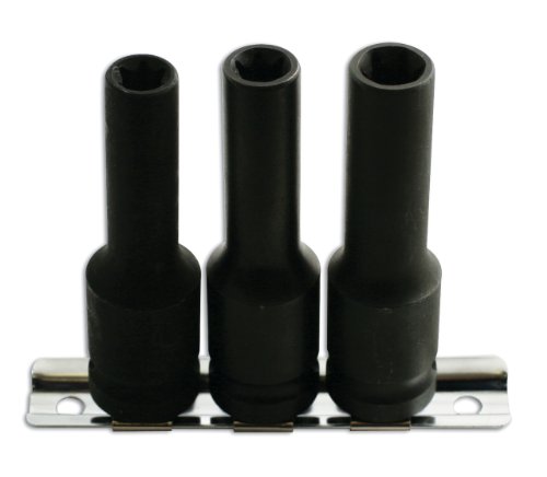 Laser 4873 Impact Star Socket Set 1/2"D 3pc, Variety Pack