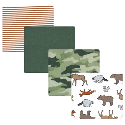 Image of Hudson Baby Unisex Baby Cotton Flannel Receiving Blankets, Animal Adventure, One Size