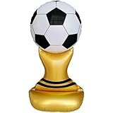 60 Inch Giant Standing Soccer Trophy Aluminum Film Balloon-Suitable for Graduation Ceremonies,Baby Shower,Sports Events and School Activities.Soccer Themed Birthday Large Party Decorations Supplies