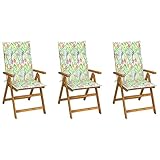 Tidyard Gartenstuhl Klappstuhl Essstuhl Gartenmöbel Stuhl Gartensessel Sessel Balkonstuhl 57 x 69 x 111 cm,Stühle Gartenstühle Balkonstühle Holzstuhl mit Auflagen,5 Positionen verstellbar