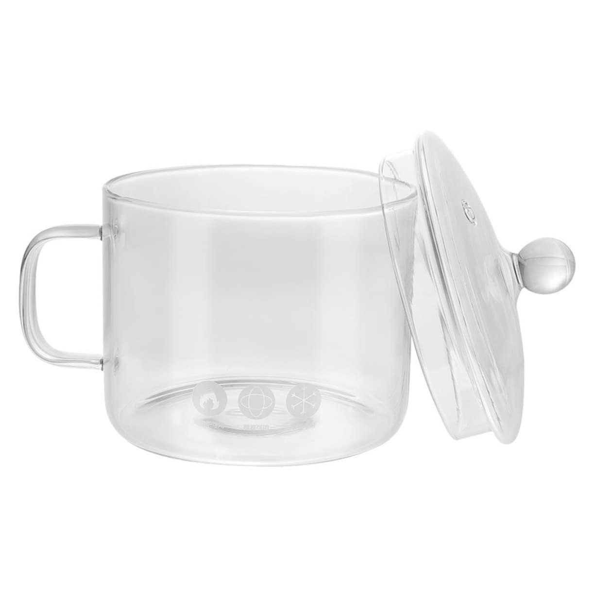 MAGICLULU Hitzebeständiger Glas schmortopf mit Deckel und Griff Gleichmäßige Wärmespeicherung Vielseitig für Suppen Eintöpfe und Nudelgerichte Leicht zu Reinigen und Sicher im Gebrauch