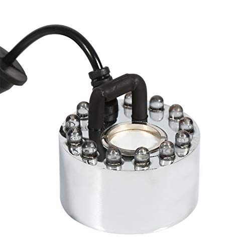 24-V-Farbwechsel-Ultraschall-Nebelhersteller, Wasserbrunnen-Teich-Nebelzerstäuber-Luftbefeuchter mit 12 LED-Nebelherstellern (Dreifarbiger Nebelkopf mit Farbverlauf)