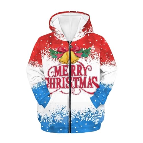 Long Sleeve Hoodies Zipper Sweatshirt Hoodie Sports Sweatshirt with Pockets Pullover Tops Boys Girls Age 6-14