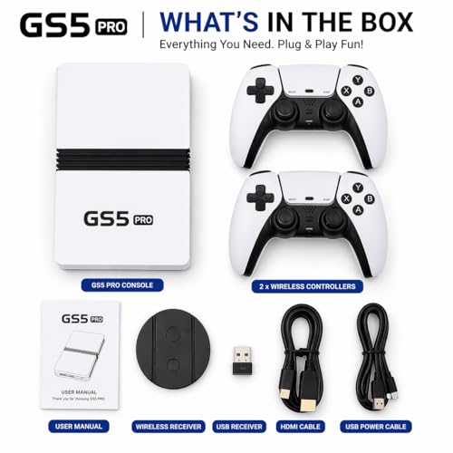 Casaquin GS5 Pro 4K Retro Video Game Console for TV | 22,000+ Built-in Games | 23 Emulators | Plug & Play Gaming Stick | Dual Wireless Controllers | 4K Ultra HD HDMI Game Console for Kids & Adults 6 41k1H3BGeNL