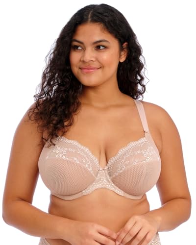 Elomi Sutiã feminino Charley de renda elástica com aro, Fawn, 38D