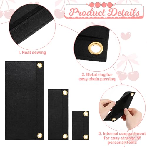 InnoHHustle Felt Purse Insert Organizer, 3 PCS Wallet Insert Organizers Purse Dividers for Inside Purses Envelope Bags Black Purses Wallet Organizer Pouch for Women Clutch Handbags Crossbody - Thumbnail 3