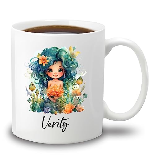 Personalized Baby Girl Coffee Mug 11 Oz 15 Oz, Beautiful Girl Coffee Cup, Customized Baby Girl White Ceramic Mug, Cute Baby Girls Travel Mugs Gifts for Lover Bestie, Unique Baby Girl Cups Custom Name