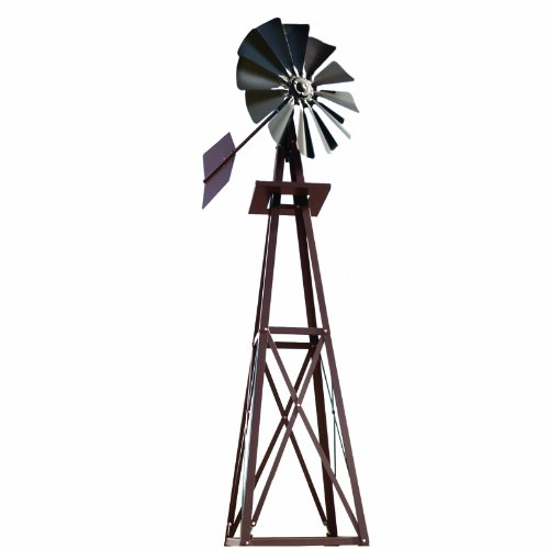 Outdoor Water Solutions Decorative Backyard Windmill – Bronze Finish – Durable Weather-Resistant...