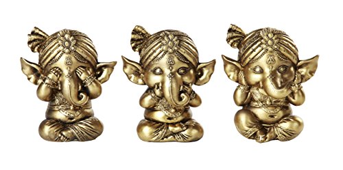 Pacific Giftware Set of Three Ganesha See No Evil Hear No Evil Speak