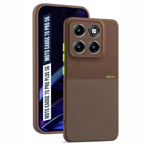 Image of AIBEX Premium Back Cover Case Compatible for Motorola Edge 70 Pro Plus 5G / Motorola Edge 70 Pro 5G|Scratch & Drop Tested Shockproof Matte Texture Case with Soft Microfibre Lining|Slim Fit - Brown