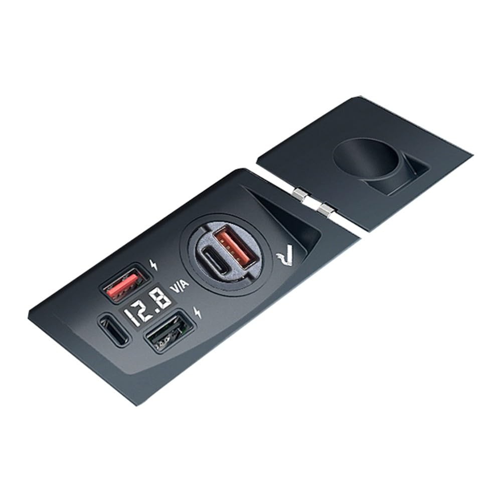 Ładowarka samochodowa ze wskaźnikiem napięcia LED do Audi Q5 (10-18), A5 (08-16), S5 (09-16), SQ5 (13-17), RS5 (11-15), A4 (08-14), RS4 (13-14) – 12 V szybkie ładowanie, zintegrowany
