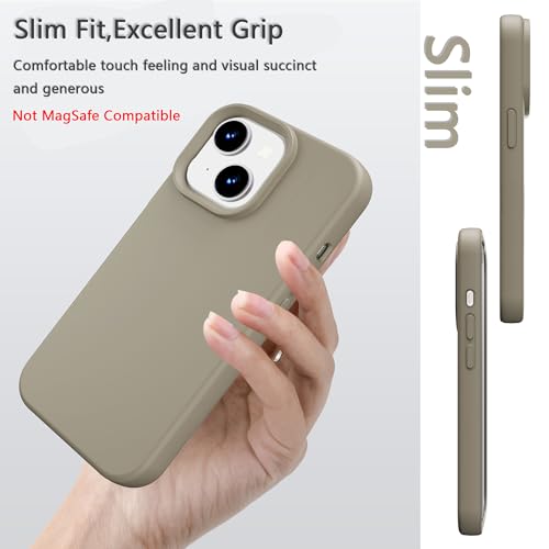 Image of iPhone 15 Case Silicone,Soft Microfiber Lining(Rock ash)