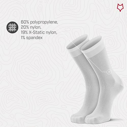 Foxriver X-Static Ultra-Lightweight Liner Crew Socks, Silver, Medium (4101 Md 07060) #TOP3