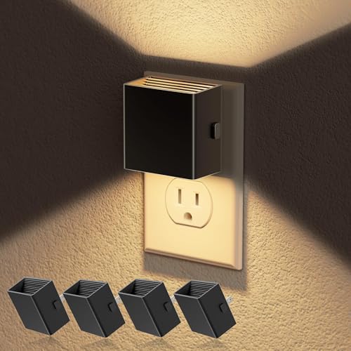 Image of JandCase Night Light, Automatic Night Lights Plug into Wall, 4 Pack Modern Night Lights with Auto Light Sensor, 3000K Brightness Adjustable Nightlight for Kids Bathroom Hallway Kitchen Bedroom
