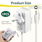 15W Power Supply Charger 12V 1.25A for Alexa Echo Dot 3rd 4th 5th Gen 2M 4.0*1.7mm Cable Adapter Replacement for Kids Edition Show 5 1st 2nd Gen Echo Dot with Clock Dot Spot Pop Fire TV Charging Cord - Image 2