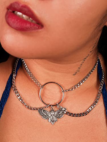 Sacina Goth Grunge Luna Moth Choker Necklace, Luna Moth Jewelry, Goth Choker Necklace, Halloween Christmas New Year Jewelry Gift For Women, Men2