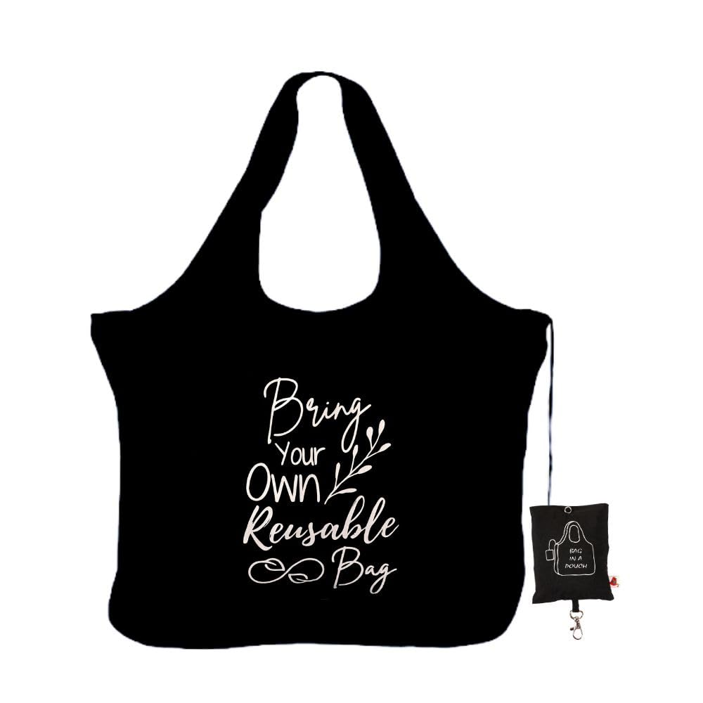 IVILLAGE Foldable Reusable Polyester Bags for Shopping and Daily Essentials | Stylish Designer Tote and Shopper Bag | Compact, Lightweight, and Eco-Friendly with 12Kg Capacity