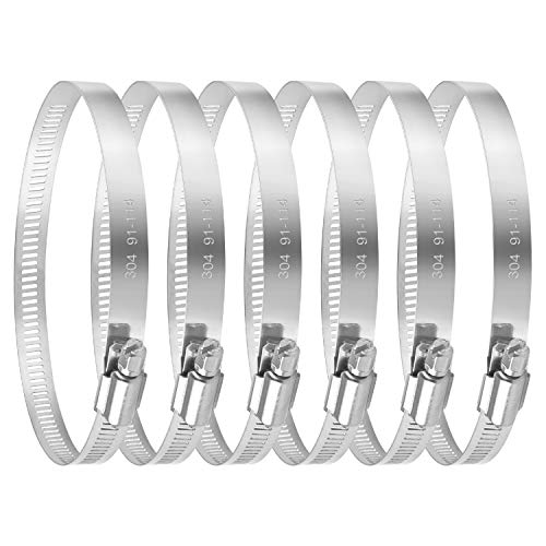 MIAHART 4 inch Hose Clamp Adjustable 304 Stainless...