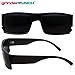 Men's Black Super Dark Lens Gangster Sunglasses Cholo Glasses - Flat Top Shades