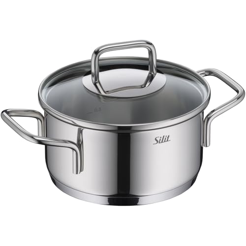 Silit Extra Cook, Bratentopf 16 cm mit Glasdeckel, Innenskalierung, breiter Schüttrand, hochwertiger, spülmaschinenfester Crominox-Edelstahl, Kochtopf klein, optimale Wärmeverteilung, Induktion Silit Extra Cook, Bratentopf 16 cm mit Glasdeckel, Innenskalierung, breiter Schüttrand, hochwertiger, spülmaschinenfester Crominox-Edelstahl, Kochtopf klein, optimale Wärmeverteilung, Induktion