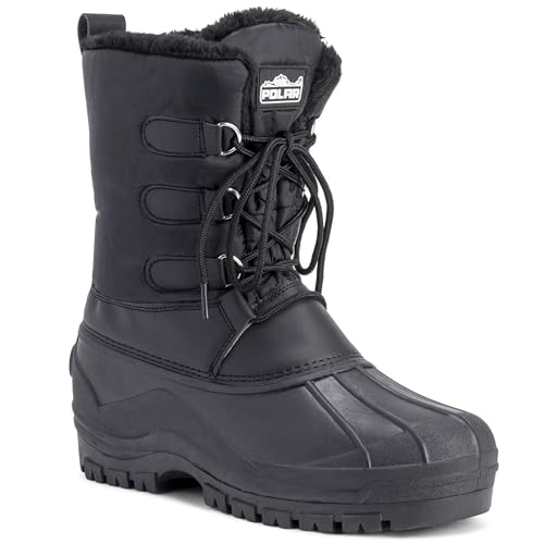 Image of POLAR Mens Muck Lace Up Short Nylon Winter Snow Rain Lace Up Casual Duck Boots