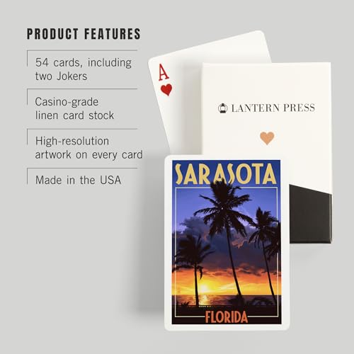 Baraja de poker Lantern Press Sarasota Florida 52 cartas miniatura 3