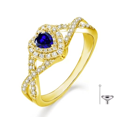 Sterling Silver Moissanite Birthstone Urn Ring for Ashes Personalized Heart/Marquise/Pear Cut Cremation Ring for Women for Women Keepsake Jewelry for Ashes Memorial Ash Holder2