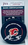Blake Coleman signed Calgary Flames Official Game Puck autographed JSA - Autographed NHL Pucks