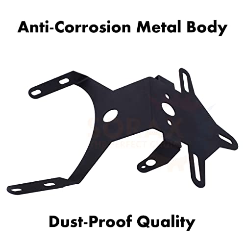 Image of SORAX CNC Aluminium License Plate Holder Fender Eliminator Rear Tail Tidy Anti-Rust Material Compatible with Hero Xpulse Model Bike (Black)
