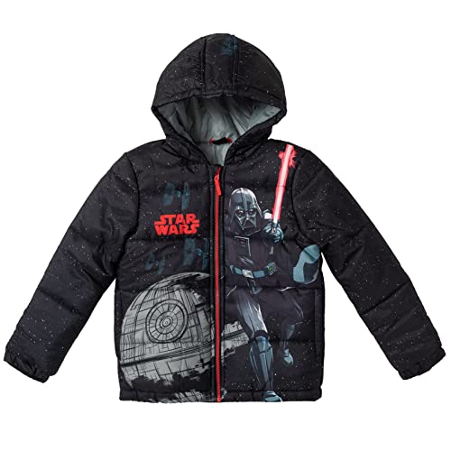 STAR WARS TIE Fighter Darth Vader Zip Up Puffer Jacket Little Kid to Big Kid3