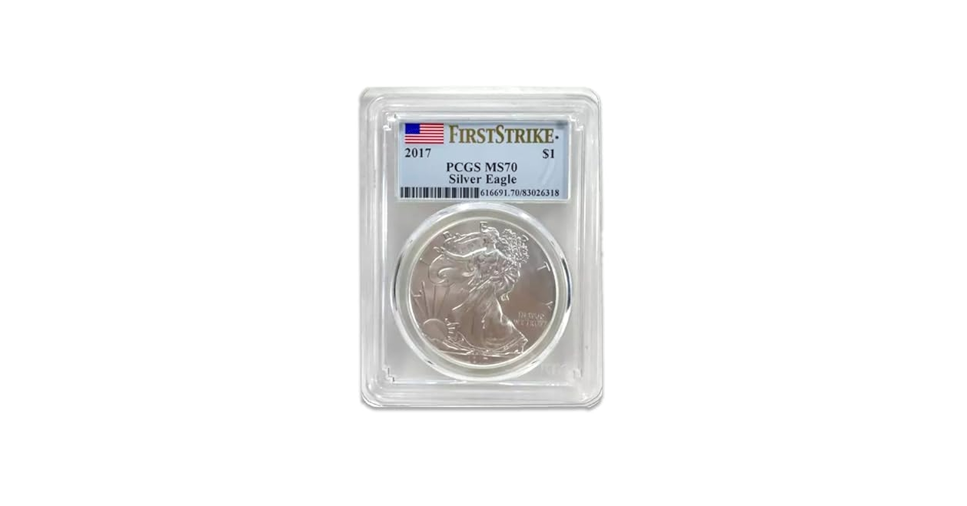 USA 2017 $1 American Silver Eagle Coin MS70 PCGS - First