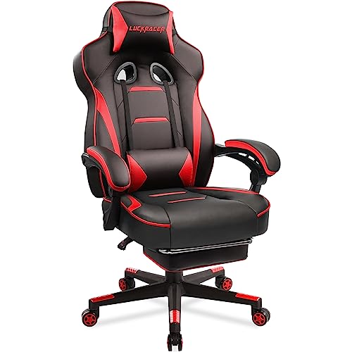 LUCKRACER Gaming Chair with Footrest by GTRACING Office Desk Chair ...