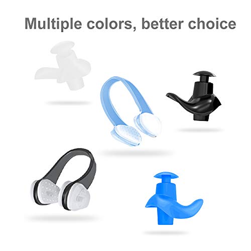 SYOSIN Swimming Ear Plugs Nose Clips, 3 Pairs Professional Waterproof Reusable Silicone Earplugs Nose Clips Nose Protector for Swimming Showering Surfing Snorkeling and Other Adults Water Sports - Thumbnail 7