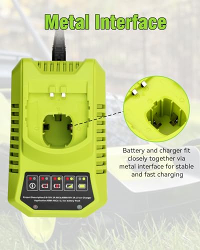 Image of 2Pack 8.0Ah Replacement for Ryobi 18V Battery and P117 Charger Combo