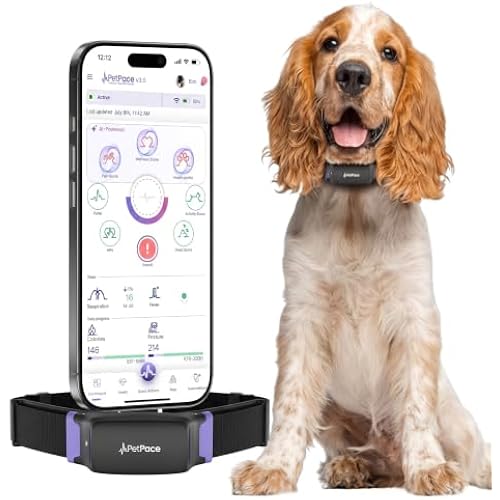 V3.0 Dog Health Monitor – AI Health Collar with 24/7 Vital Signs Tracks Pain GPS, Telehealth AskaVet & Share with Your Vet & Apple Watch Sync – Subscription Required (Medium)