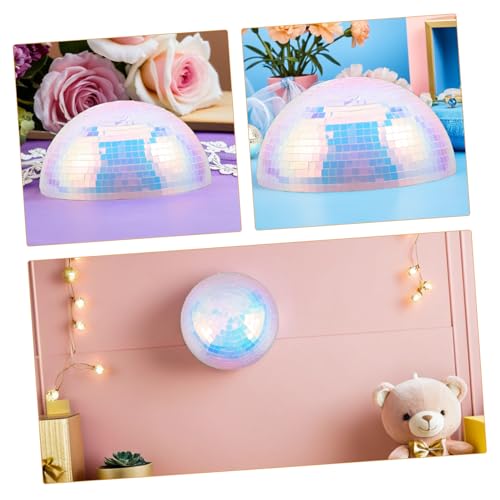iplusmile Bola de Disco Media Esfera 8 pulgadas Decoración de Pared Espejada para Fiesta Temática 70-90s con Material de Espuma y Plástico miniatura 6